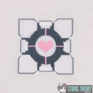 Portal Companion Cube machine embroidery design