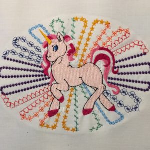 Rainbow Unicorn machine embroidery design