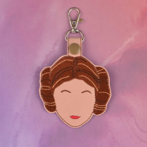 Star Wars Minimalist Princess Leia fob ITH machine embroidery design