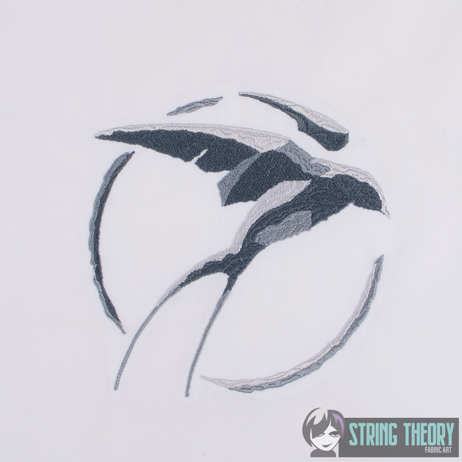 Stone Swallow String Theory Fabric Art