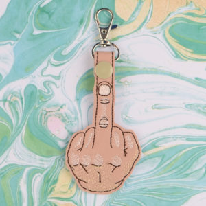 Middle Finger fob ITH machine embroidery design