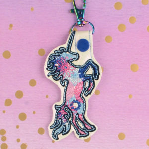 Spirograph Unicorn fob ITH machine embroidery design