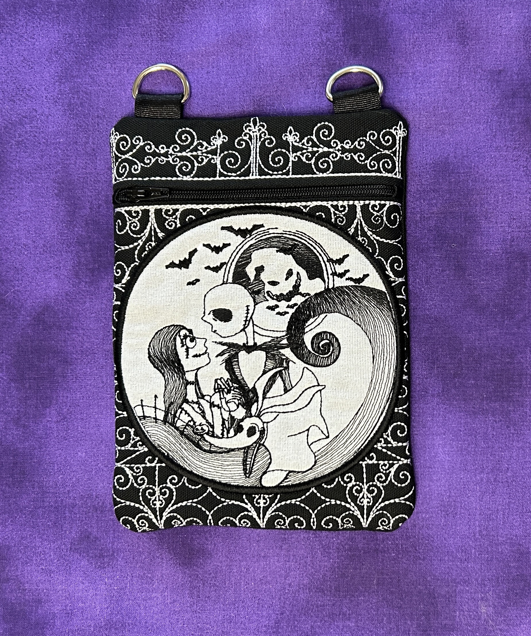 Nightmare Before Christmas ITH Zip Bag Machine Embroidery Design