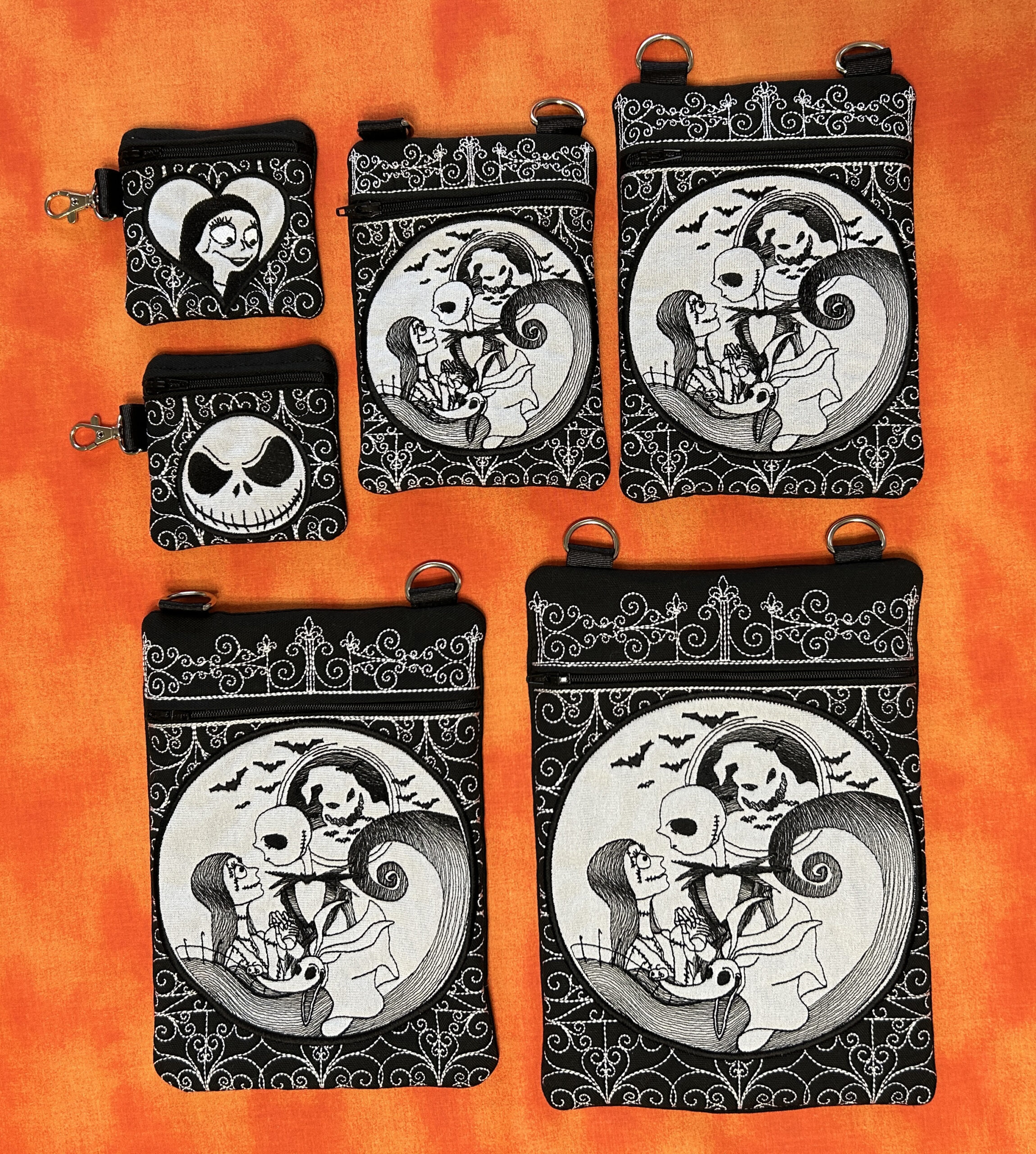 Nightmare Before Christmas ITH Zip Bag Machine Embroidery Design