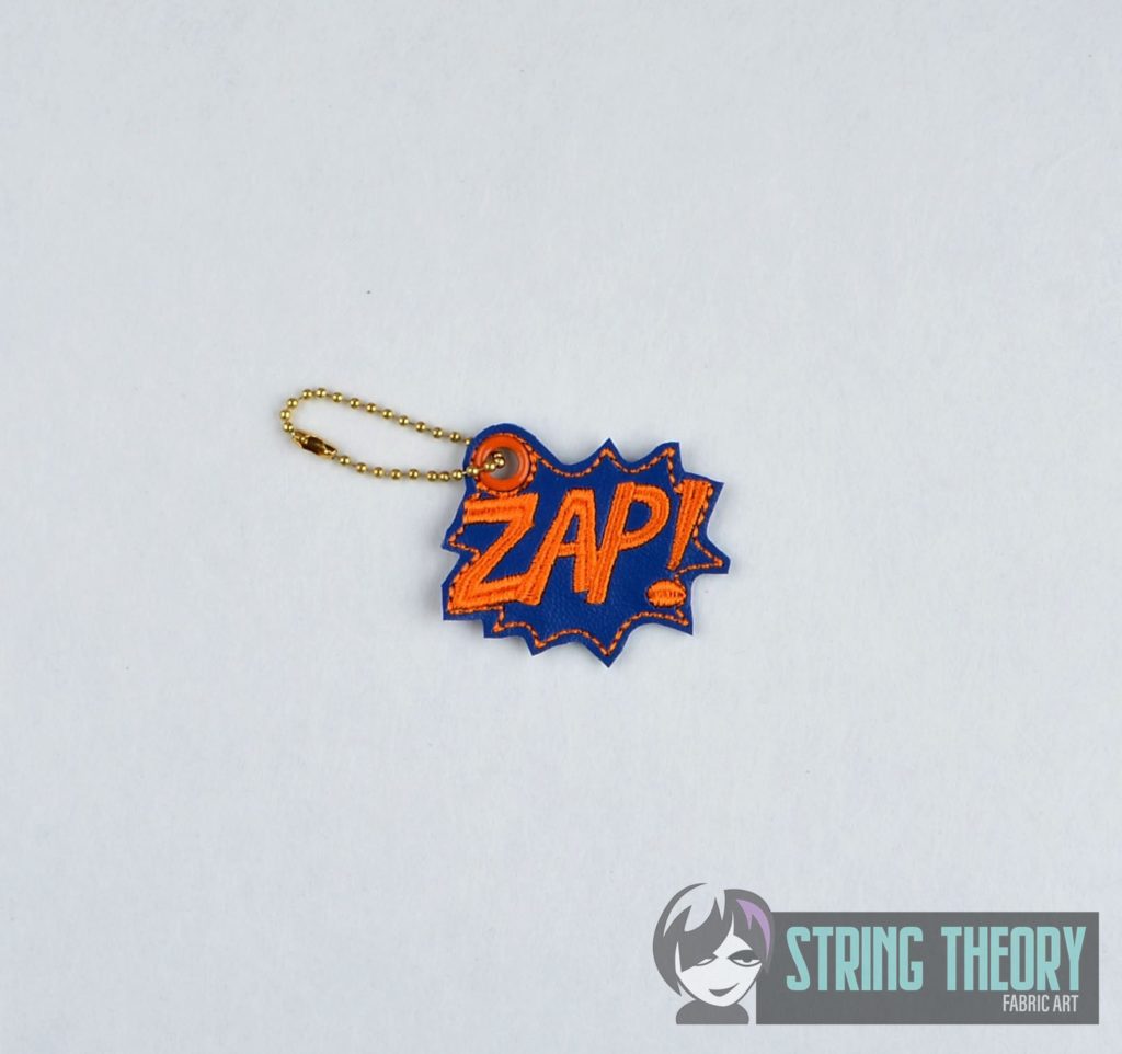 ZAP Comic Callout Dangles – String Theory Fabric Art