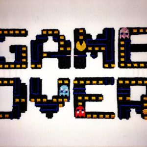 Pacman Game Over machine embroidery design
