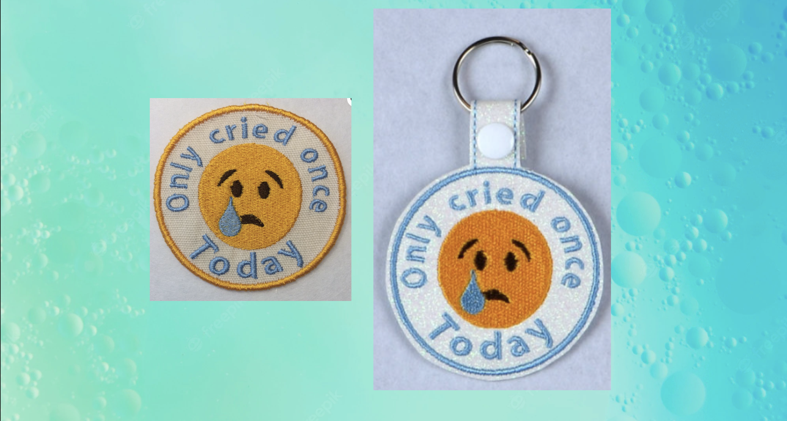 Adult Merit Badge Only Cried Once ITH machine embroidery design