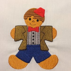 Doctor Who 11th Doctor Gingerbread man machine embroidery design