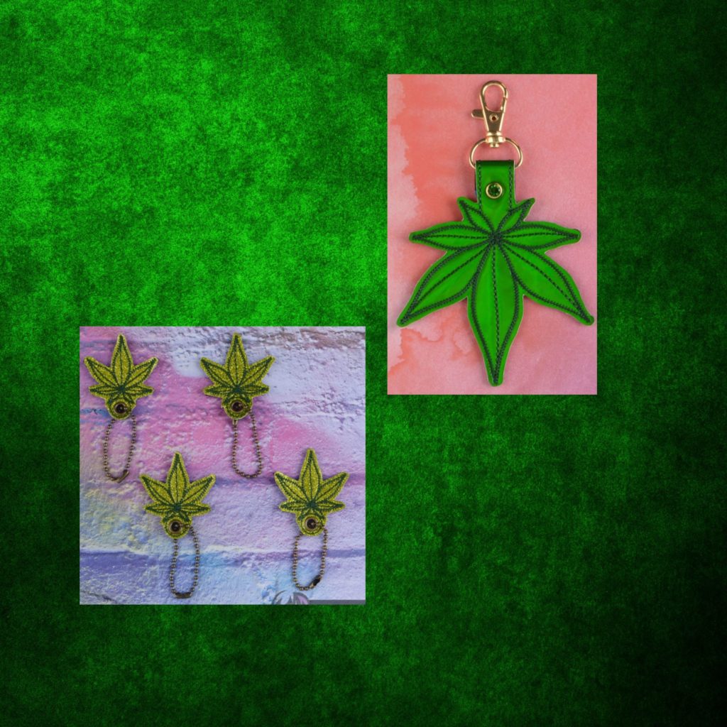 Pot Leaf String Theory Fabric Art