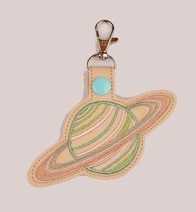 Saturn fob ITH machine embroidery design