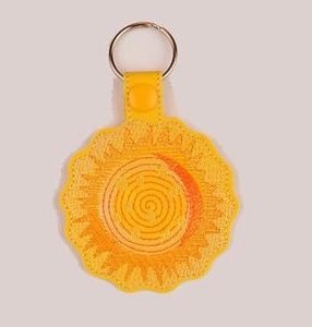 Sun fob ITH machine embroidery design