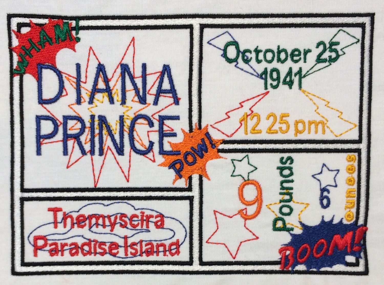 Comic Book Panel machine embroidery design