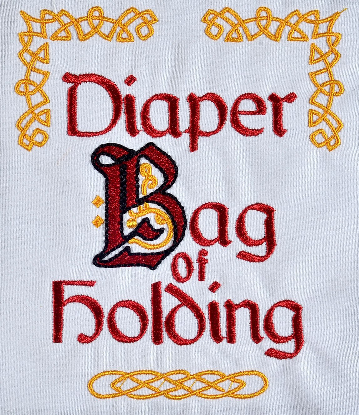 Diaper Bag of Holding machine embroidery design