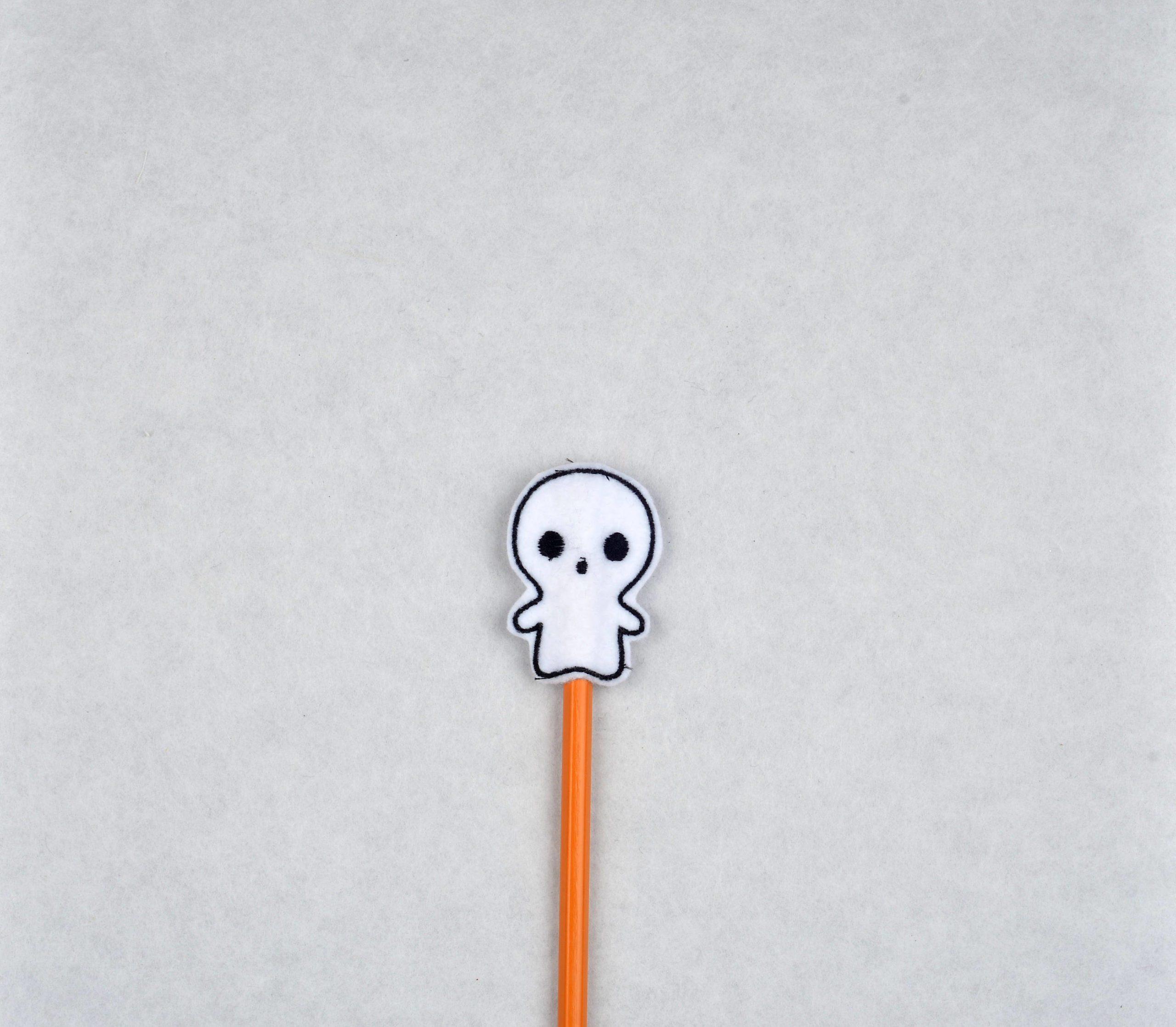Chibi Ghost pencil topper ITH machine embroidery design