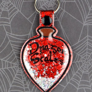 Dragon Scales Potion Bottle fob ITH machine embroidery design