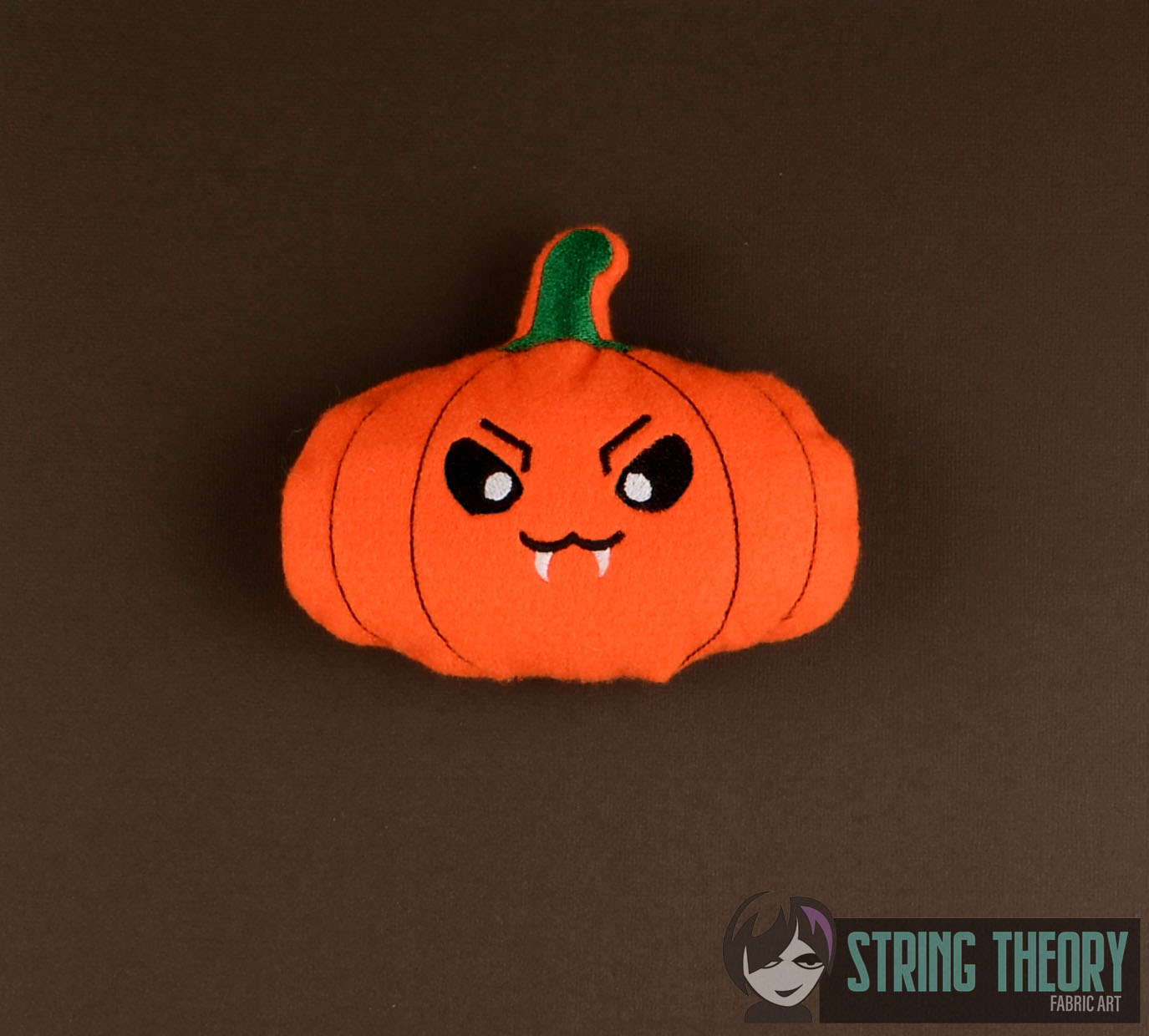 Vampire Pumpkin stuffie ITH machine embroidery design