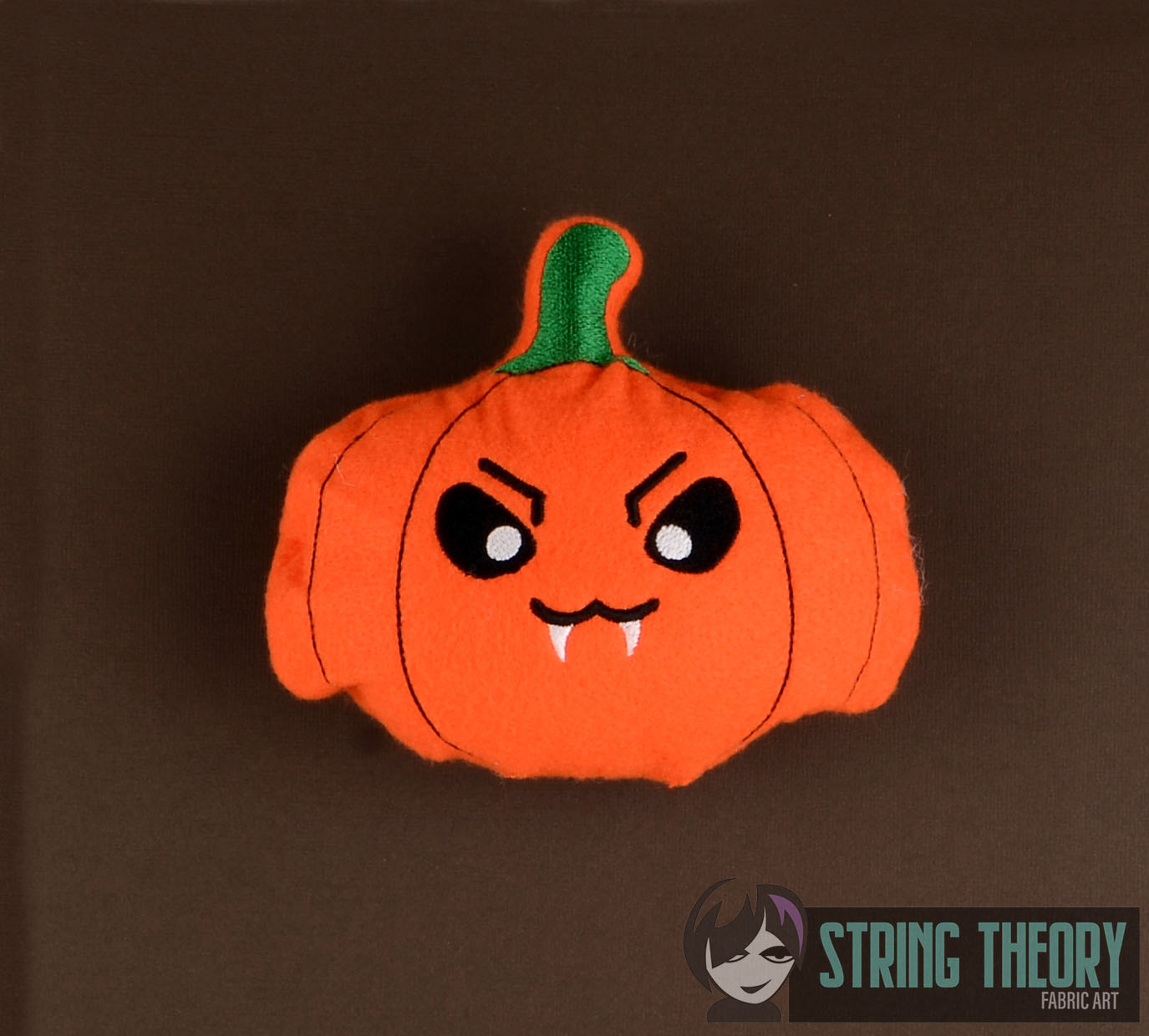 Vampire Pumpkin stuffie ITH machine embroidery design