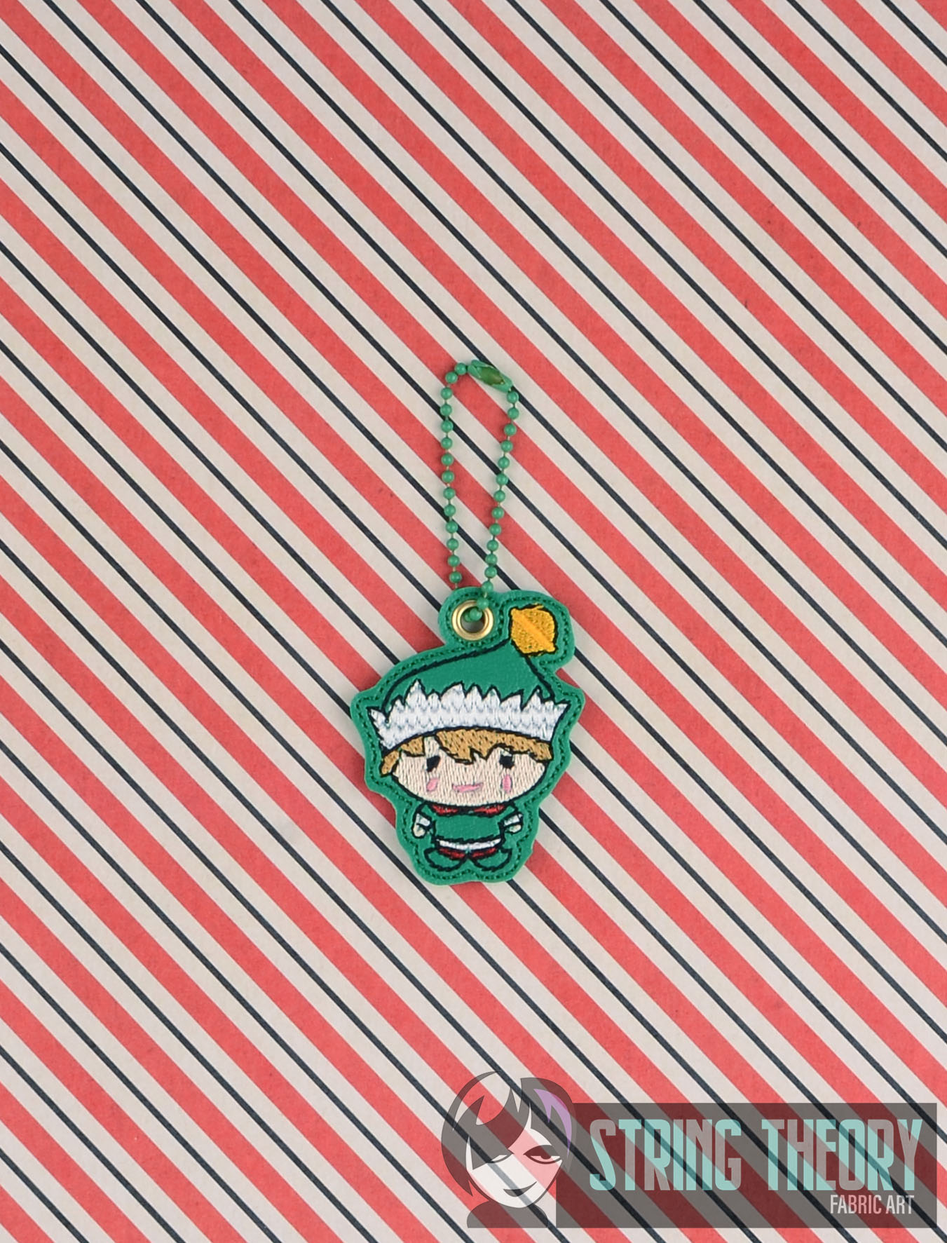 Chibi Christmas Elf dangle ITH machine embroidery design