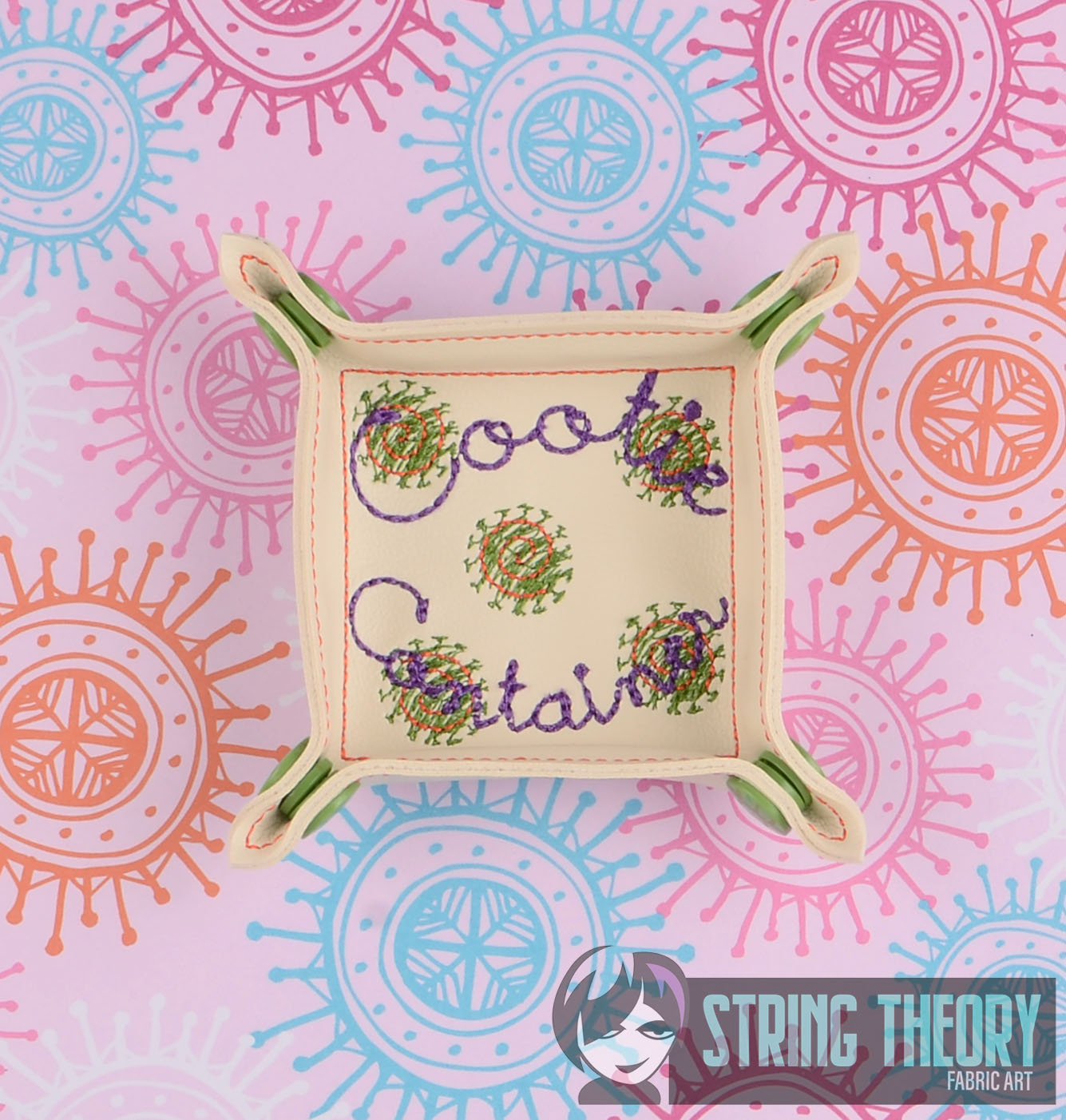 Cootie Container Square dice tray ITH machine embroidery design