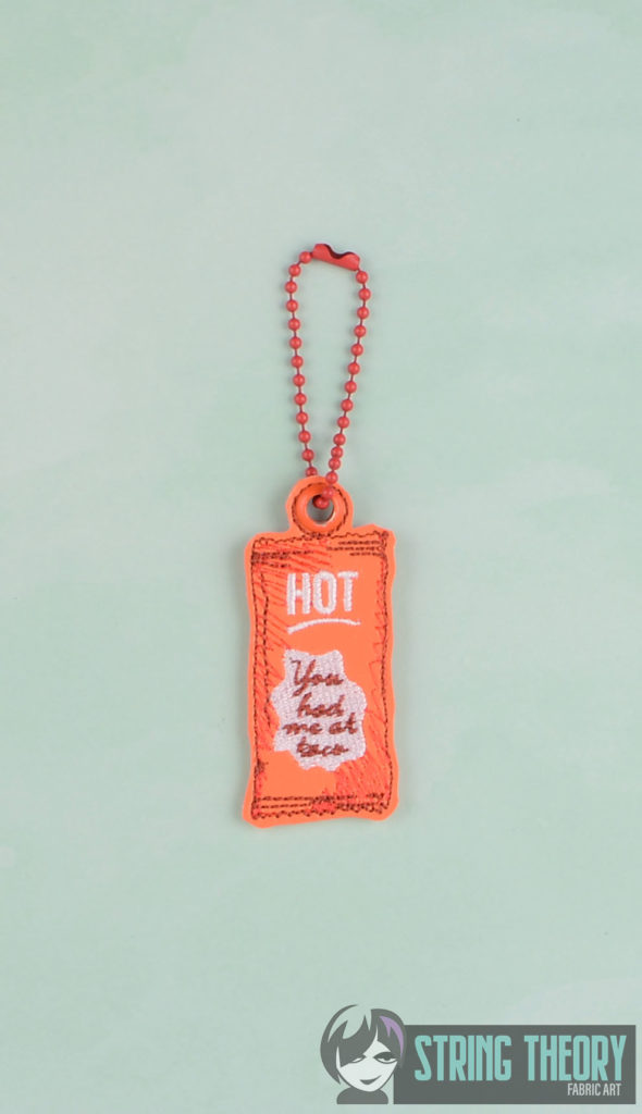 Hot Sauce Packet String Theory Fabric Art