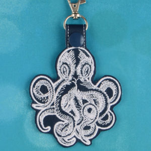 Octopus fob ITH machine embroidery design
