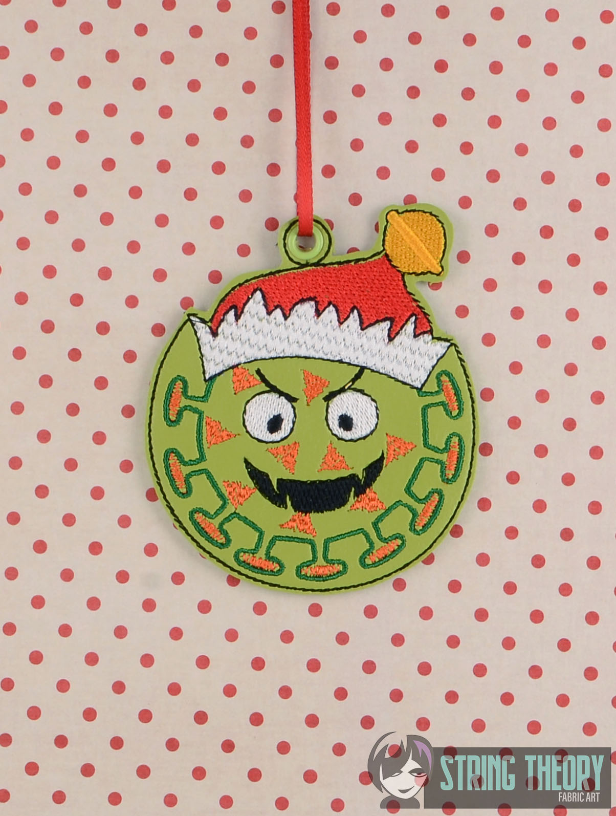 Christmas Covid-19 Virus Towel Topper ITH machine embroidery design