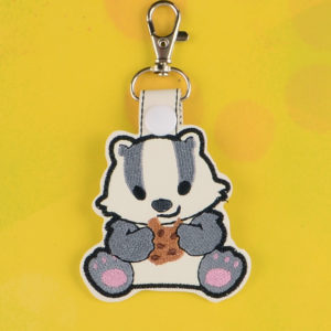 Chibi Hufflepuff Badger fob ITH machine embroidery design