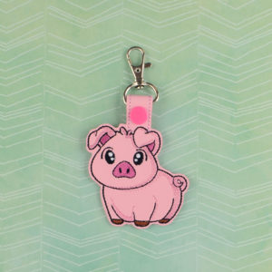 Chibi Piggy fob ITH machine embroidery design
