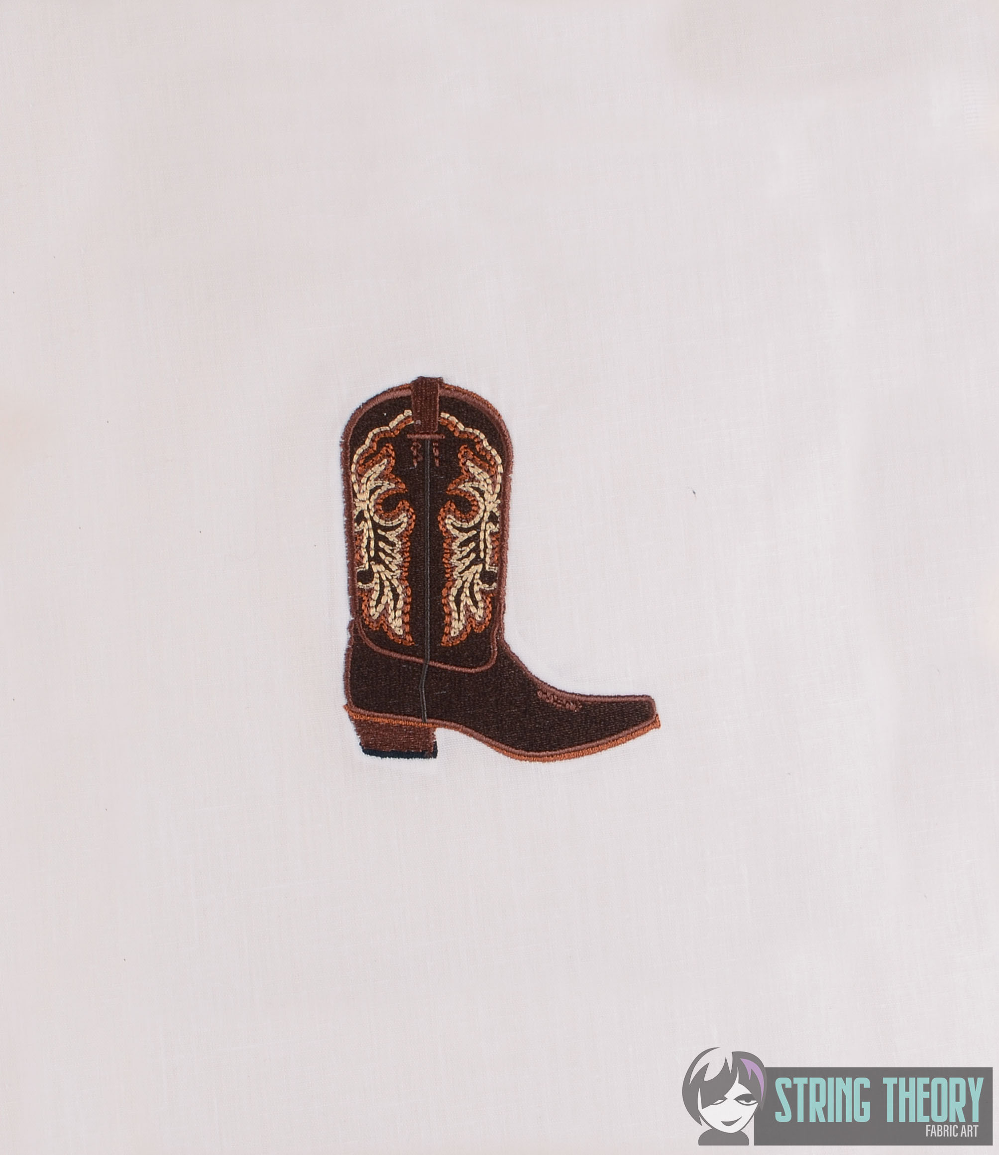 Cowboy boot machine embroidery design