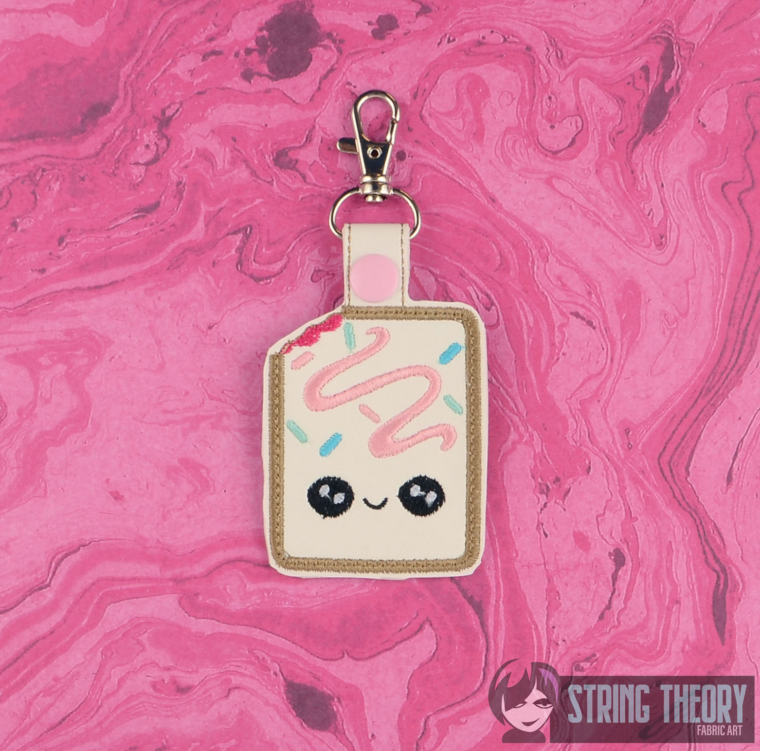 Kawaii Pop Tart Fob ITH machine embroidery design