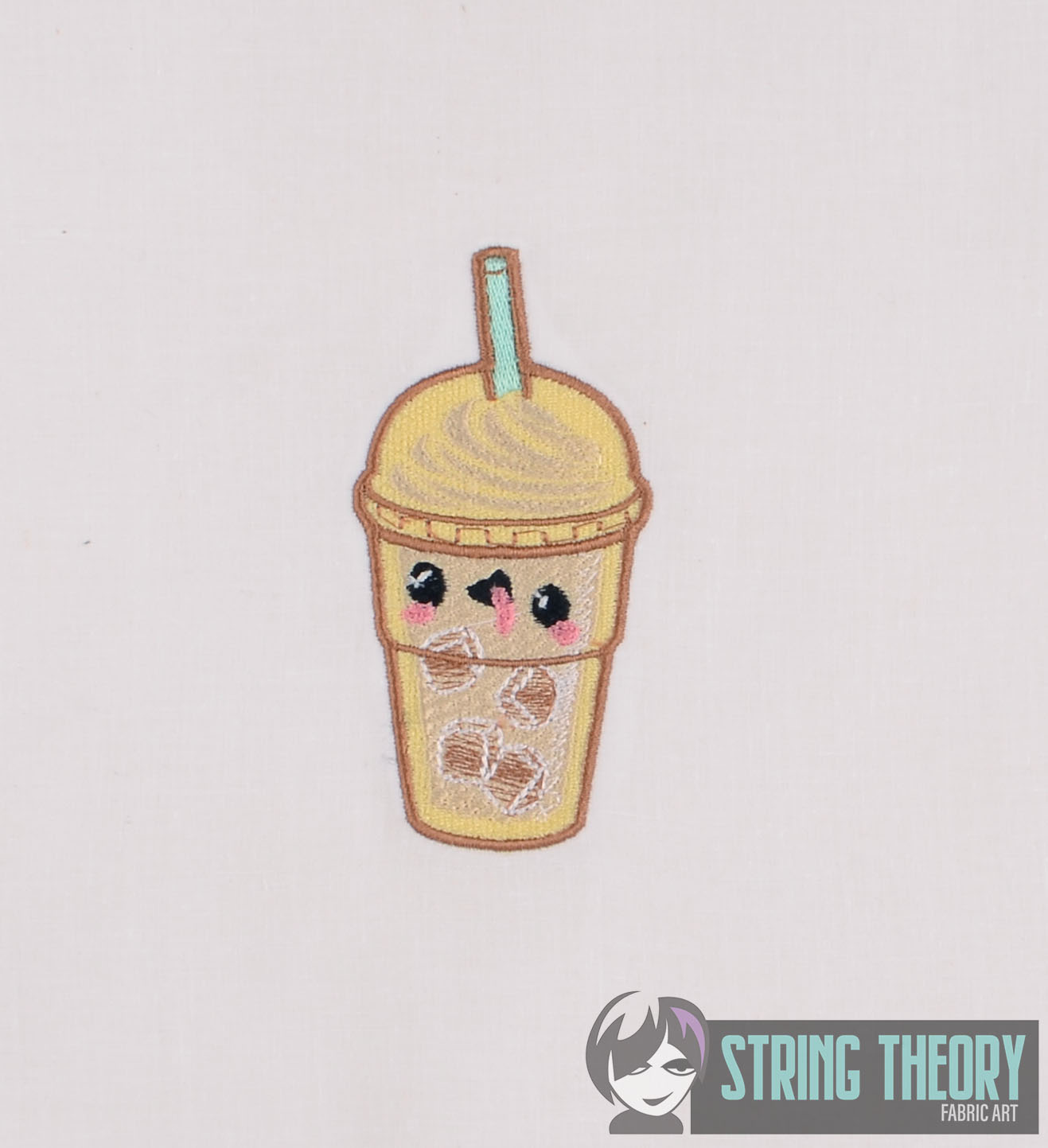 Kawaii Iced Coffee machine embroidery design