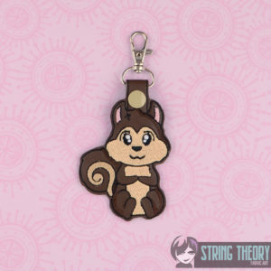 Chibi Squirrel fob ITH machine embroidery design