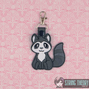 Chibi Raccoon Fob ITH machine embroidery design