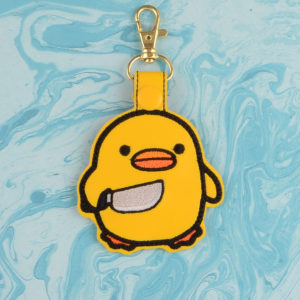 Chibi Knife Duck fob ITH machine embroidery design