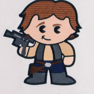 Chibi Han Solo machine embroidery design