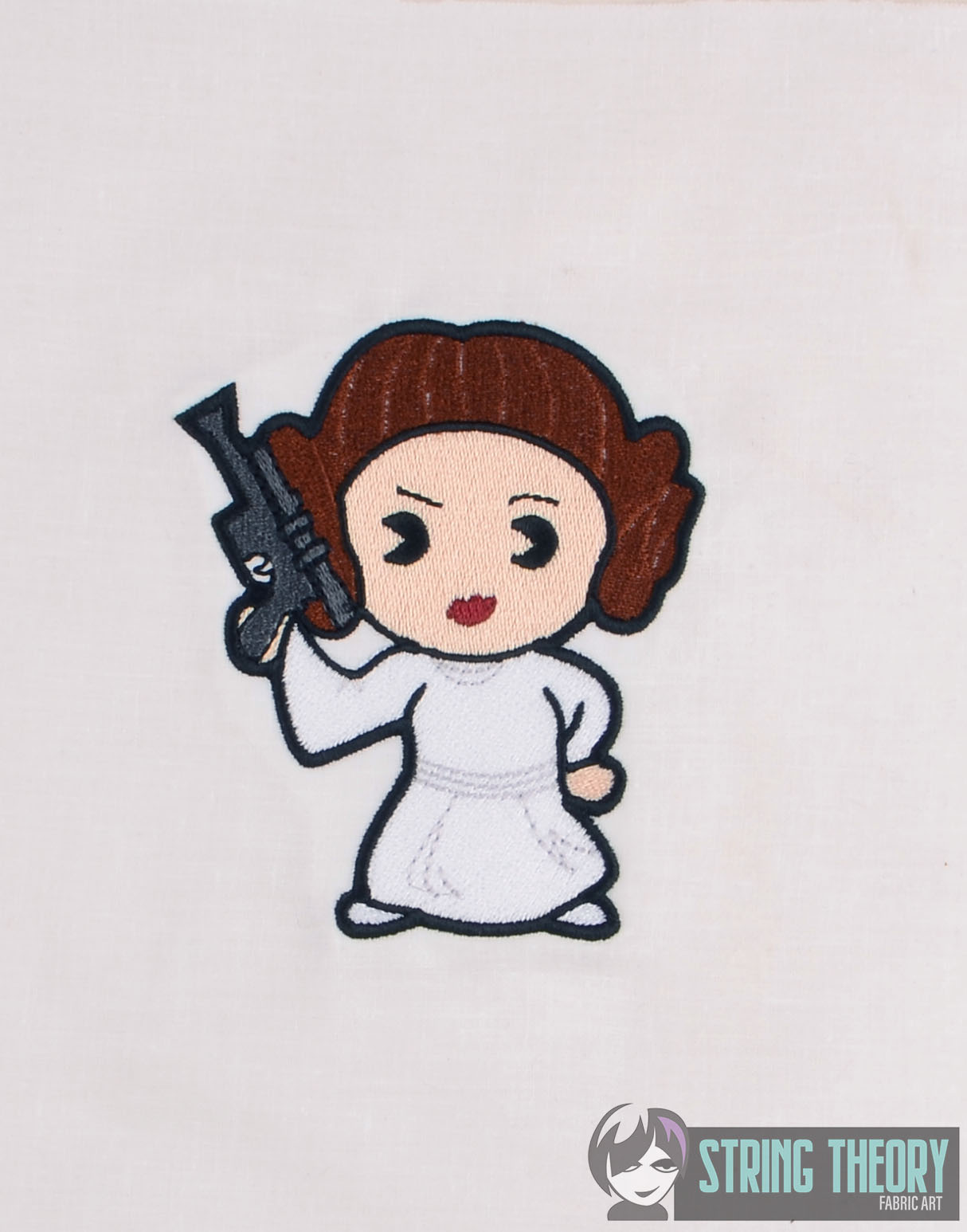 Chibi Princess Leia machine embroidery design