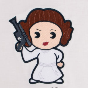 Chibi Princess Leia machine embroidery design