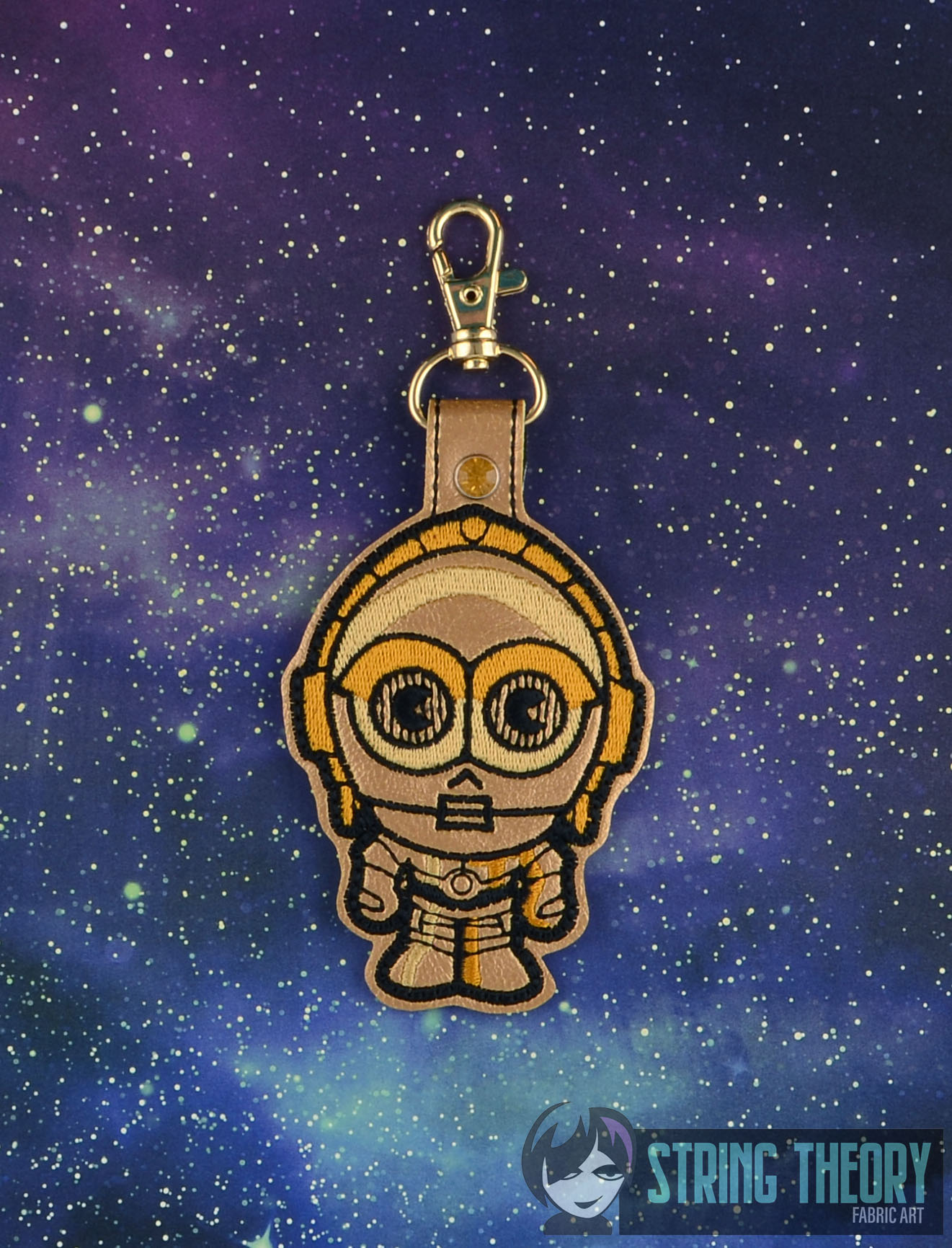 Star Wars Chibi C3PO fob ITH machine embroidery design