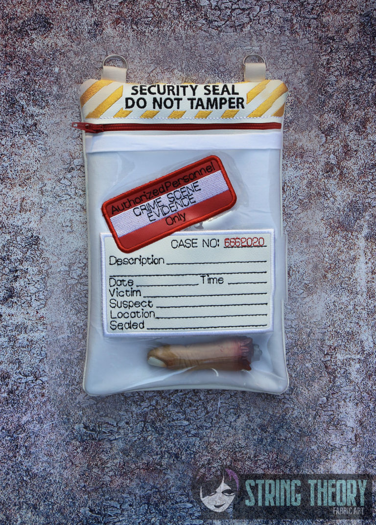 Evidence Partially Lined Zip Bag with Slip Pocket String Theory Fabric Art