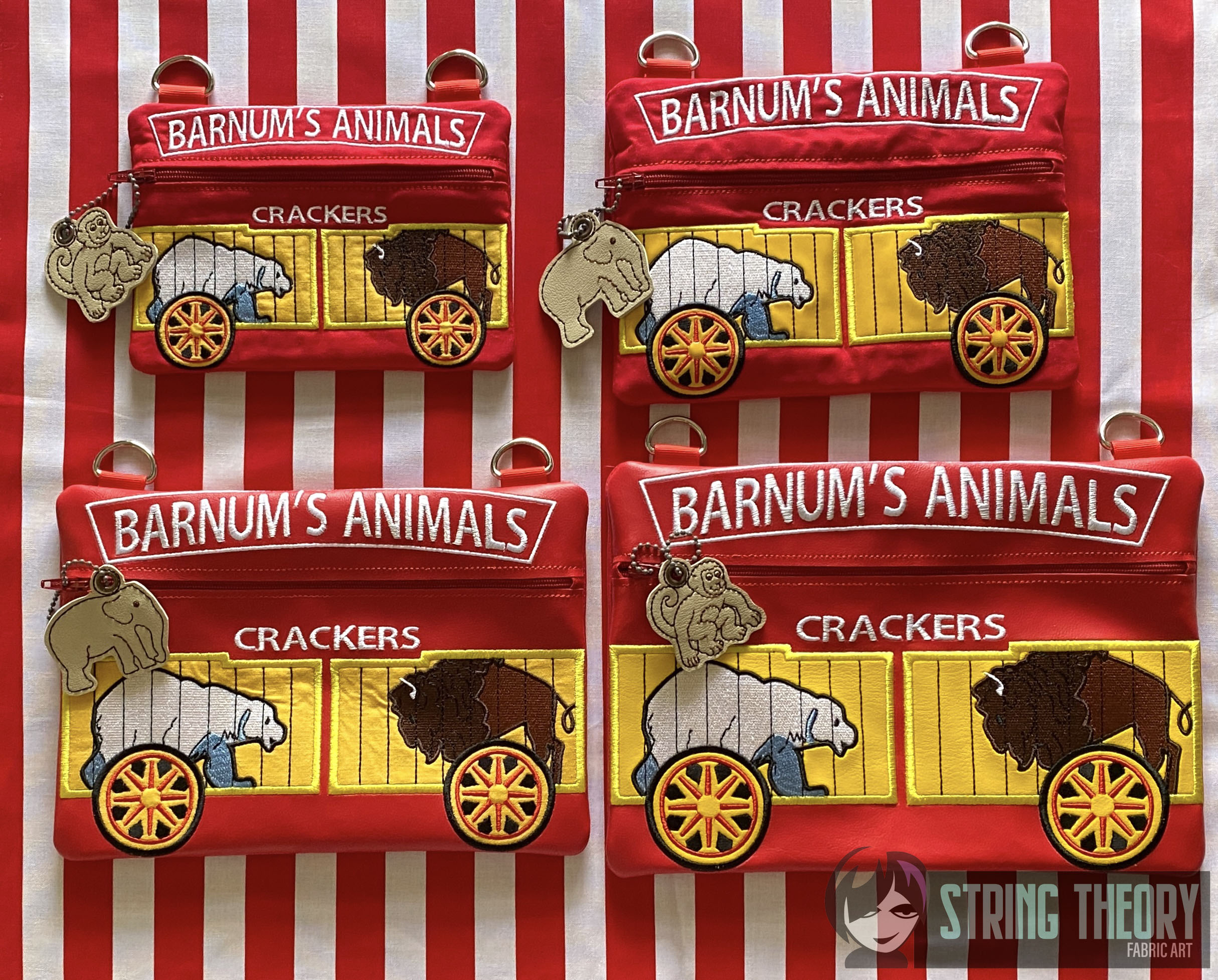 Animal Cracker Fully Lined Zip Bag String Theory Fabric Art