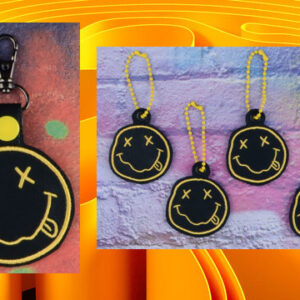 Nirvana Face fob dangle ITH machine embroidery design