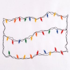 Stranger Things Christmas lights machine embroidery design