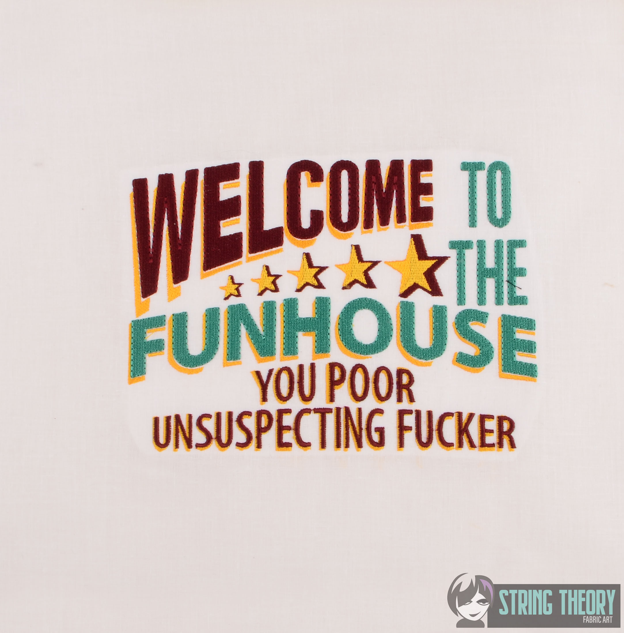 Welcome to the Funhouse machine embroidery design