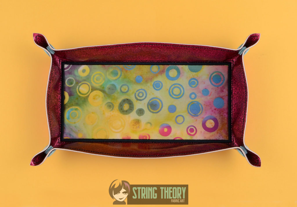 Feature Fabric Appliqué Rectangular Dice Tray String Theory Fabric Art