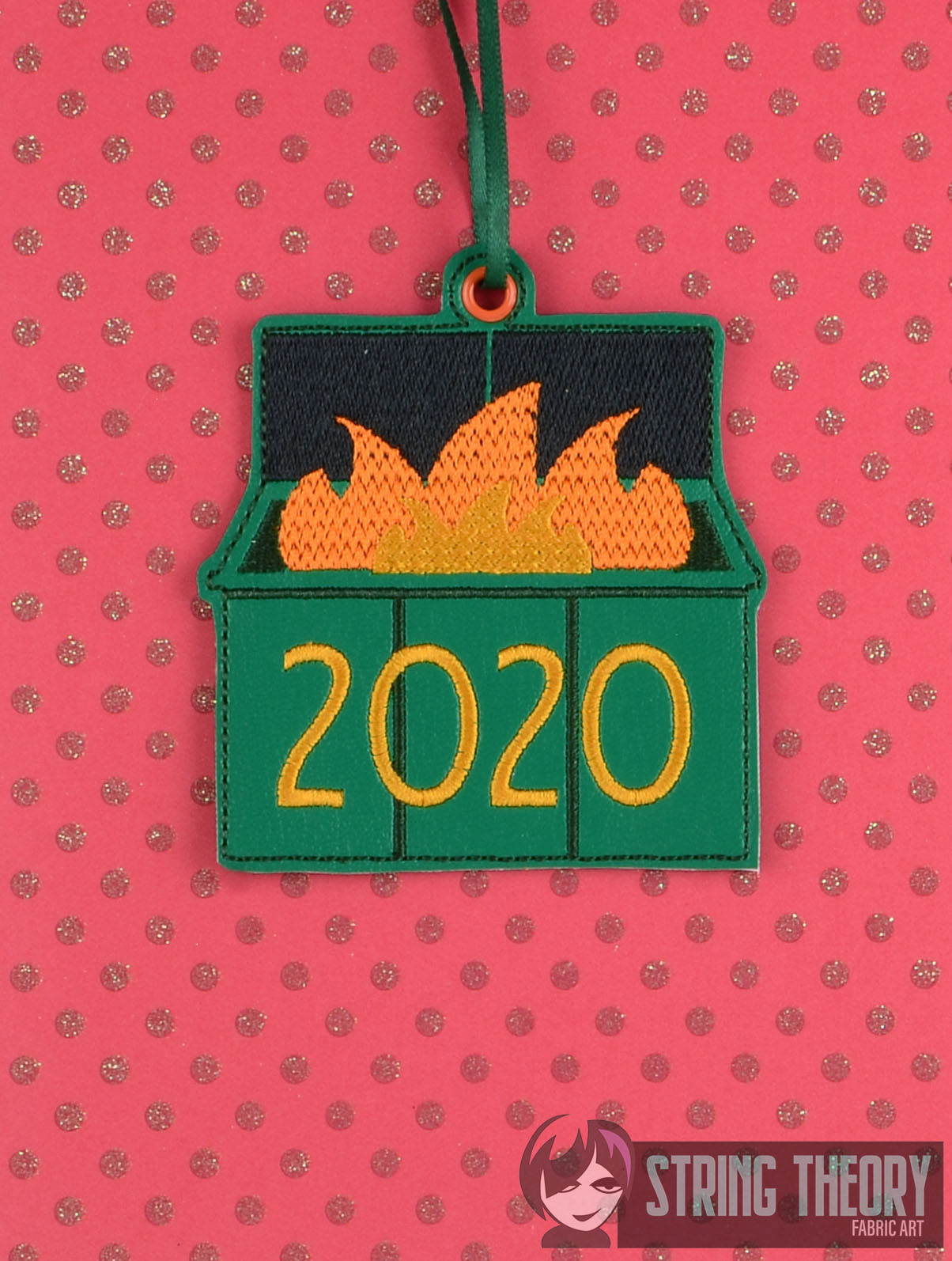 2020 Dumpster Fire Ornament ITH machine embroidery design