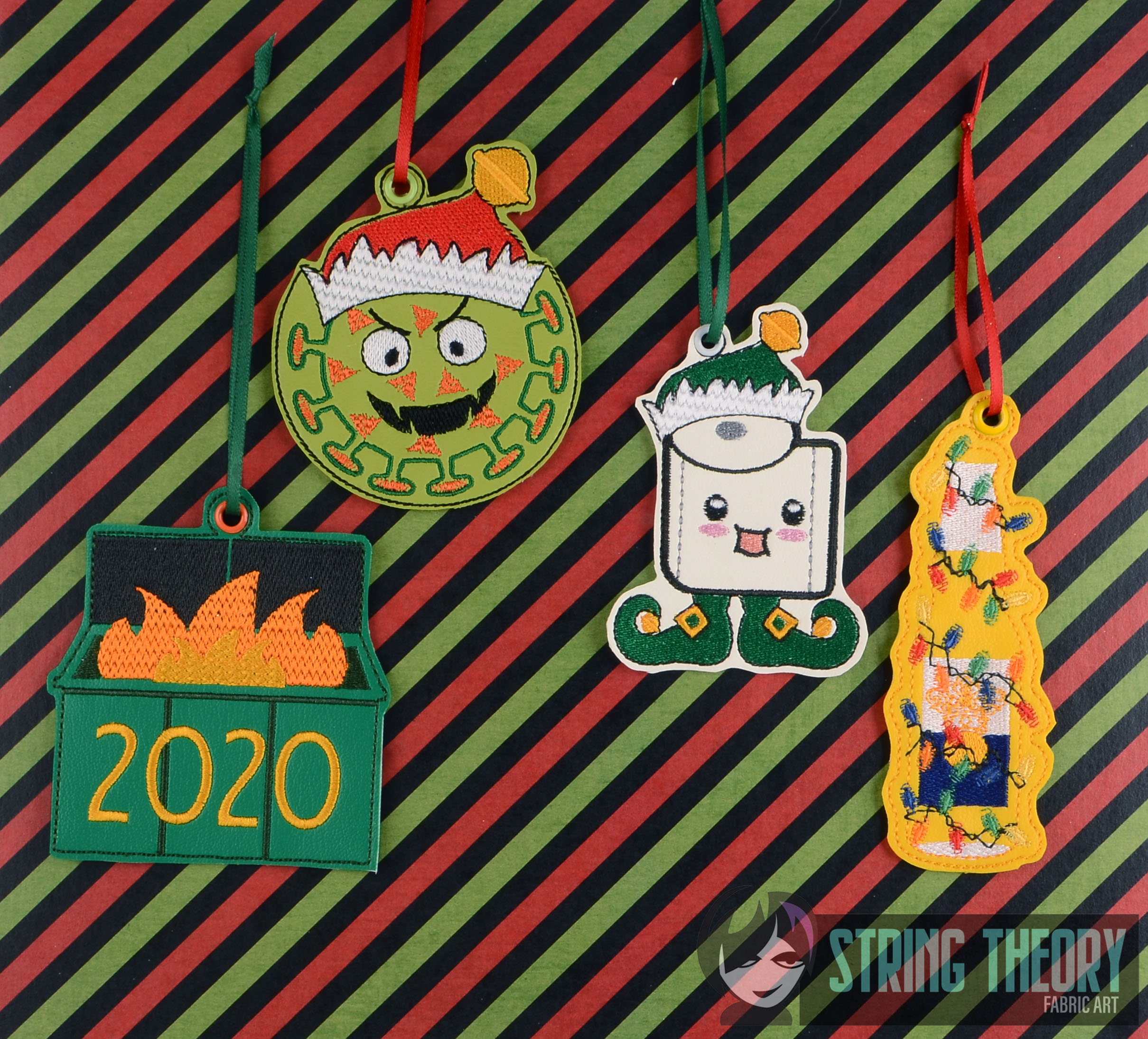 2020 Ornament Set ITH machine embroidery design