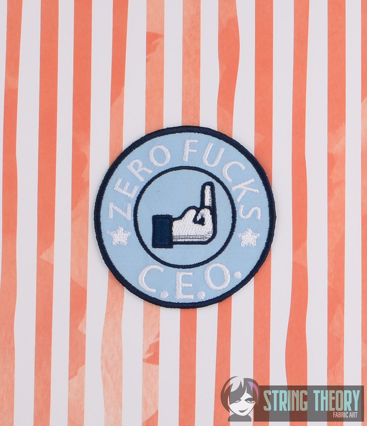 CEO Zero Fucks patch ITH machine embroidery design