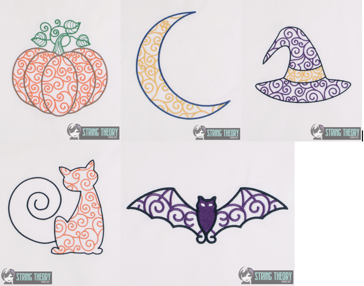 Filigree Halloween Set machine embroidery design