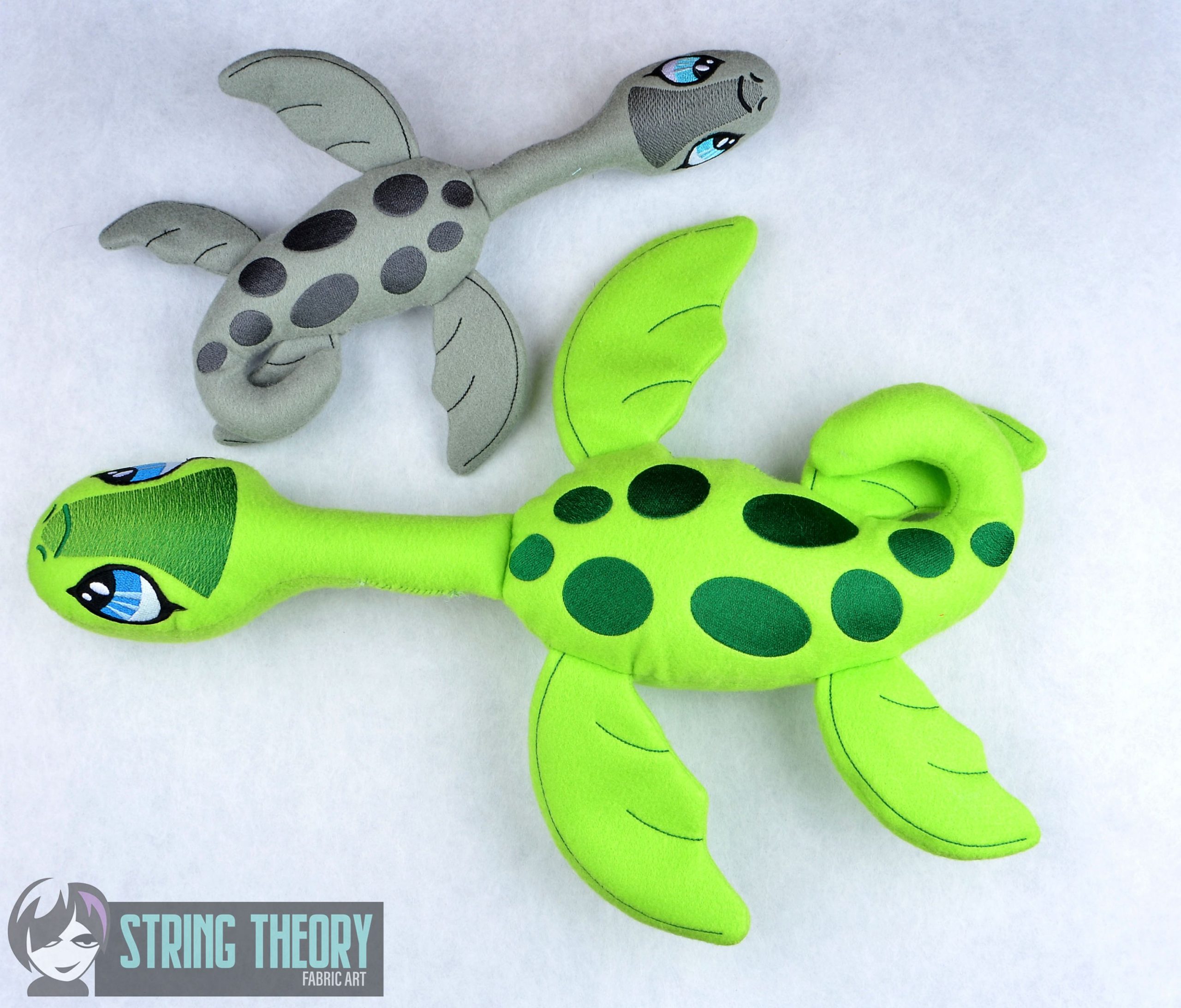 Nessie the Loch Ness Monster stuffie ITH machine embroidery design