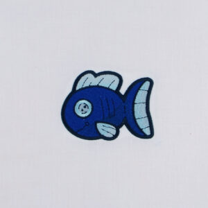 Floof and Beans Blue Fish Machine Embroidery Design